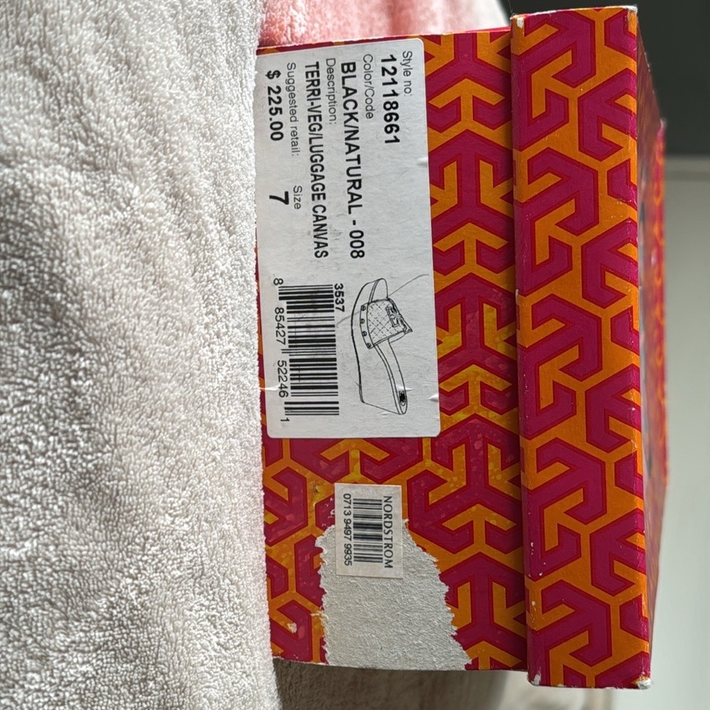 Tory Burch Black and Cream Wedge Sandals - Picture 13 of 13